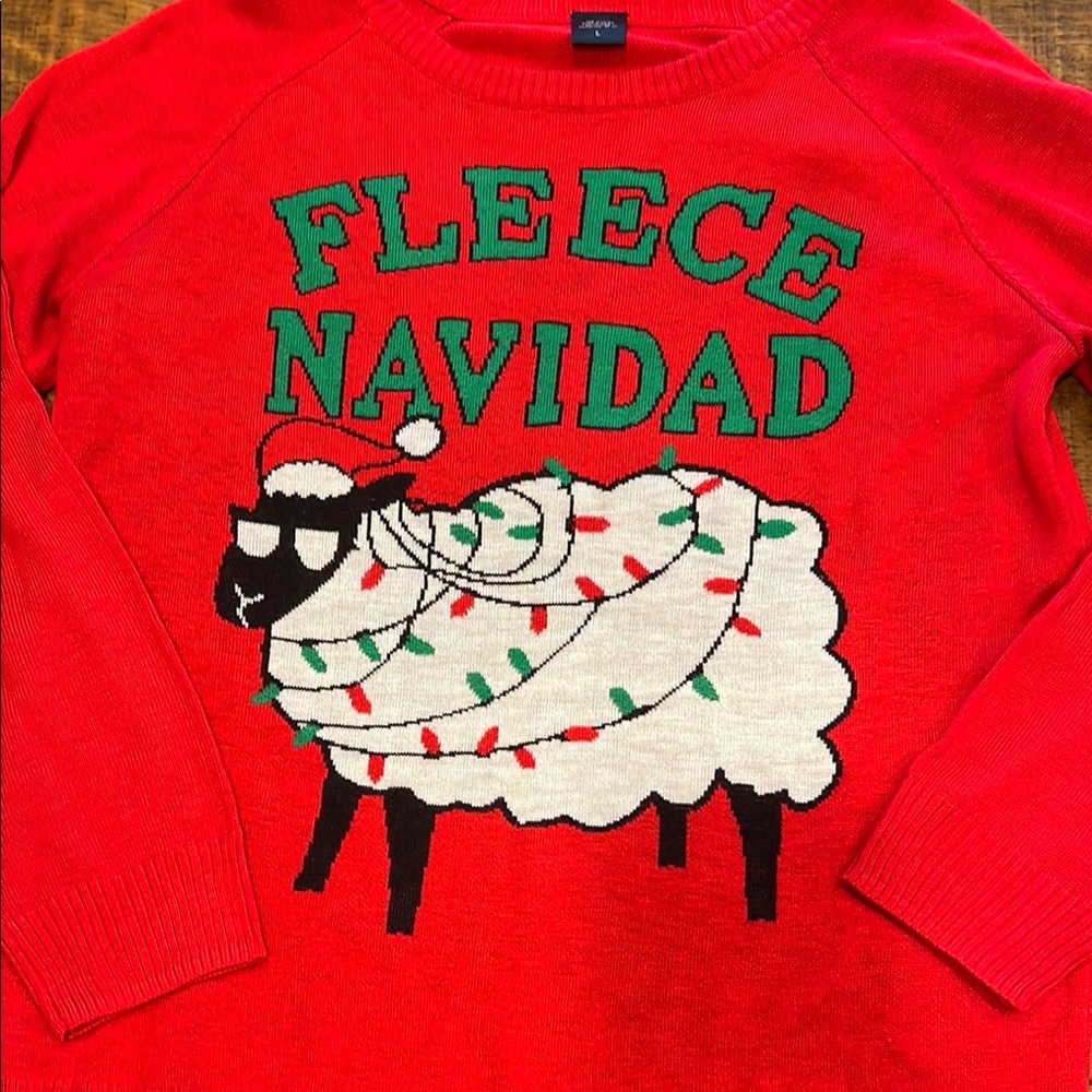 H&M Red Fleece Navidad Sweater